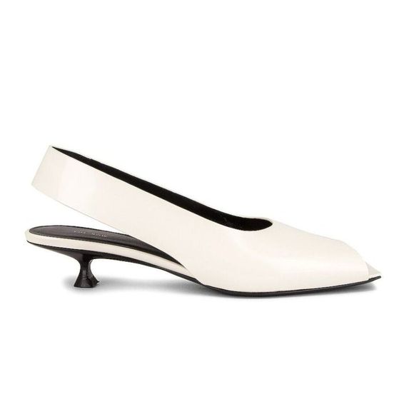 NEW The Row Sharp Slingback Heels in Milk White Kitten Heel EU Size 36 US Size 6 - Picture 5 of 14